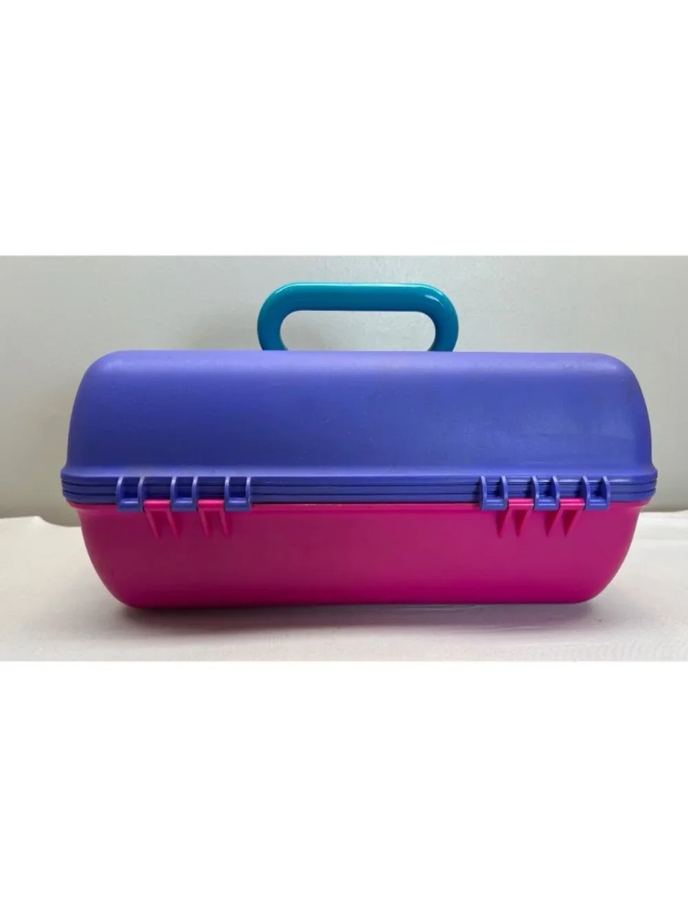 Vintage Caboodles Cosmetic Makeup Case Travel Train Pink Purple 2622 USA